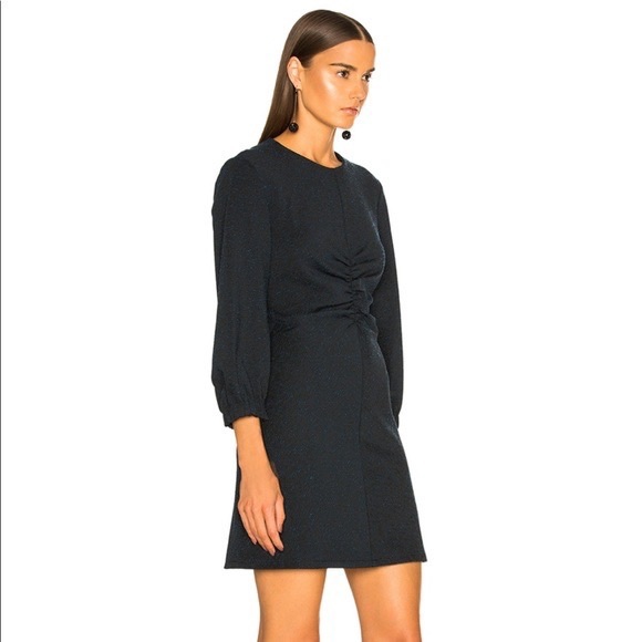 Tibi Black Eclipse Pique Ruched Multi Puff Sleeve Mini Cocktail Dress - Picture 8 of 8